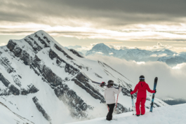 Sunset ski alps sunset french alps sunset ski holiday ski club of gb ski club of great britain skiers looking at sunset Torin Woodhall Ross Woodhall - Action & Lifestyle Photography